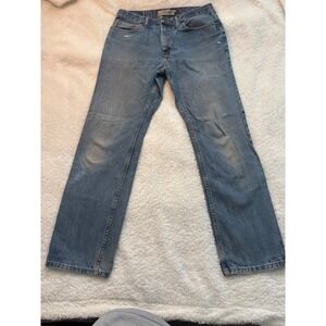 Urban Up Mens Jeans 34x32 Blue Straight Leg Distressed Cotton Classic Fit